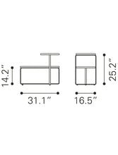 31 英寸金色方形和長方形兩層咖啡桌