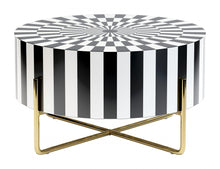 Black White and Gold Modern Deco Round Resin Coffee Table 30