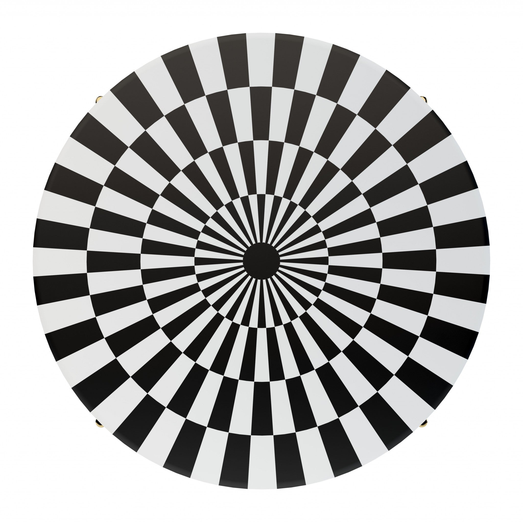 Black White and Gold Modern Deco Round Resin Coffee Table 30"