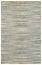 8’ x 10’ Tan and Seafoam Striated Area Rug
