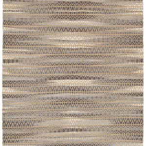 8’ x 10’ Gray and Tan Striated Runner Rug
