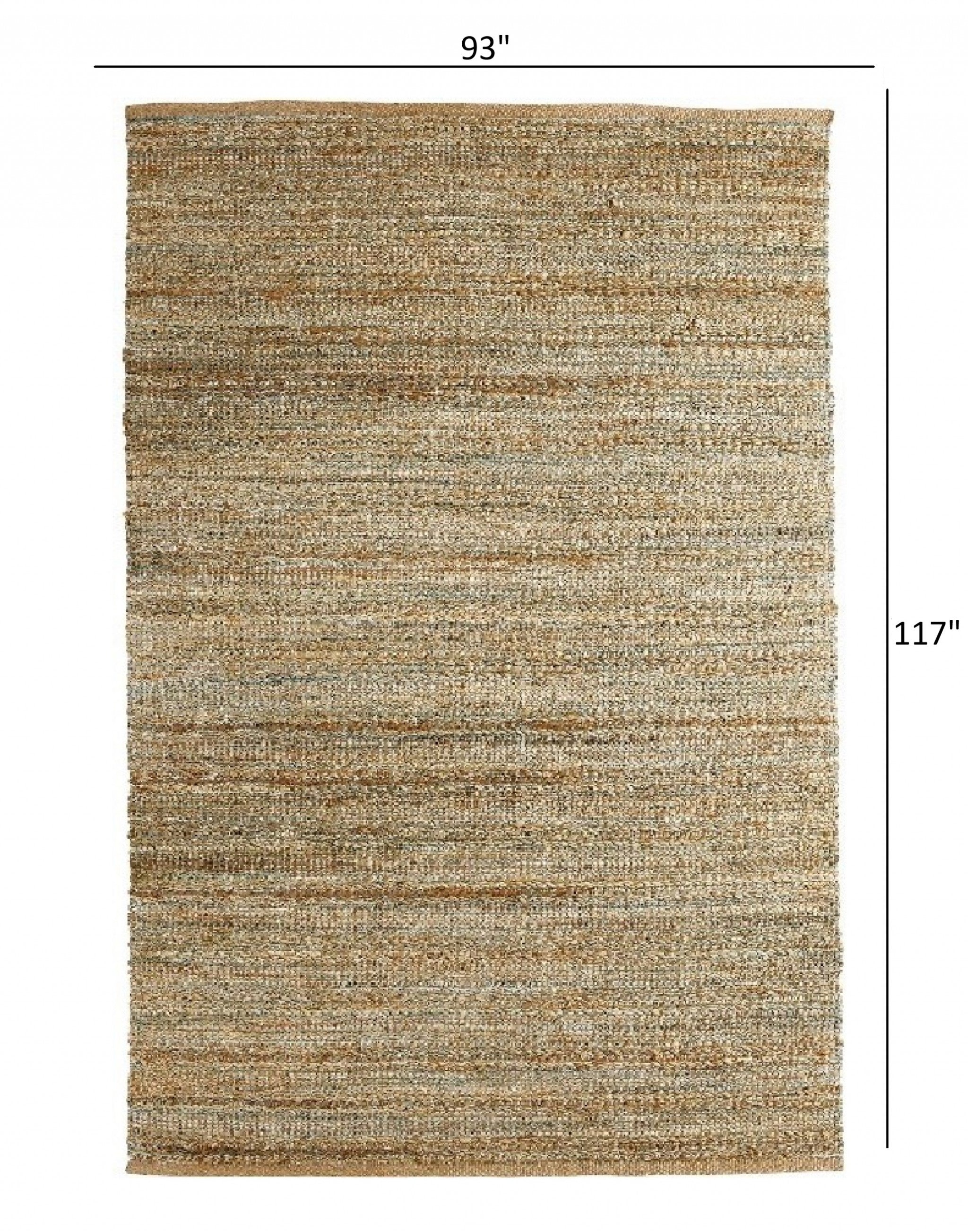 8’ x 10’ Blue and Natural Braided Jute Area Rug