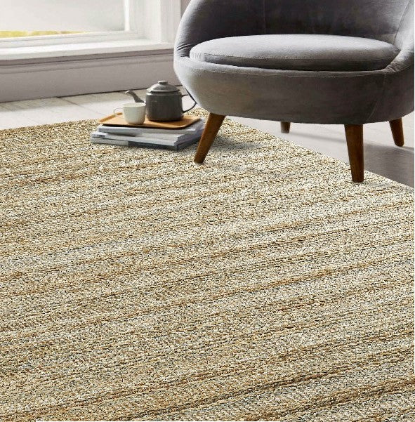 8’ x 10’ Blue and Natural Braided Jute Area Rug