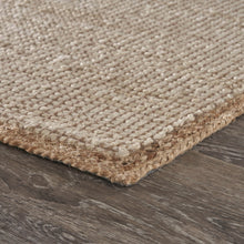 5’ x 8’ Tan and White Braid Border Area Rug