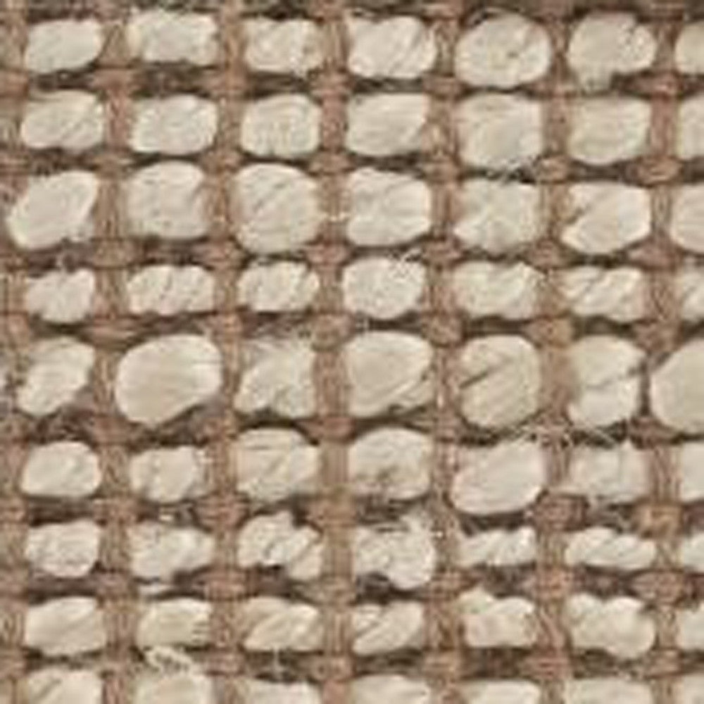 5’ x 8’ Tan and White Braid Border Area Rug