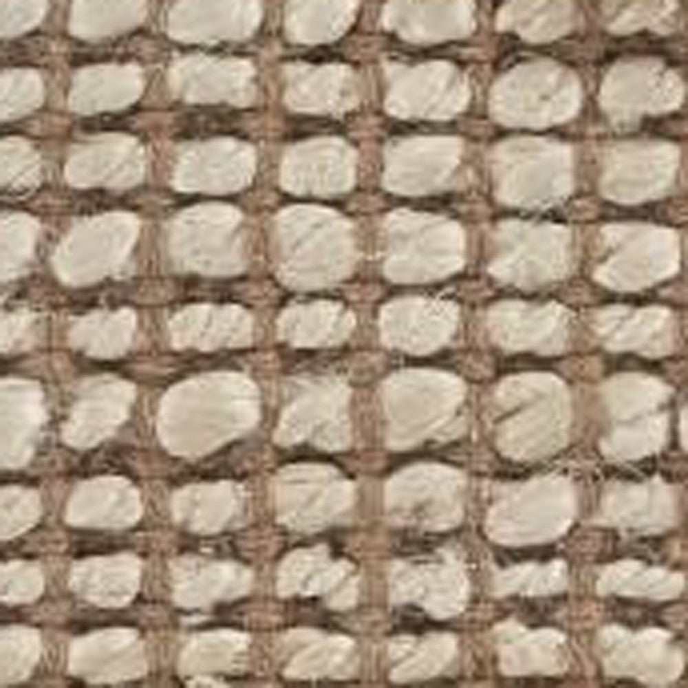 5’ x 8’ Tan and White Braid Border Area Rug