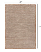 5’ x 8’ Tan and White Braid Border Area Rug