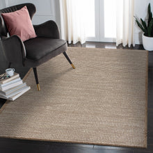 5’ x 8’ Tan and White Braid Border Area Rug