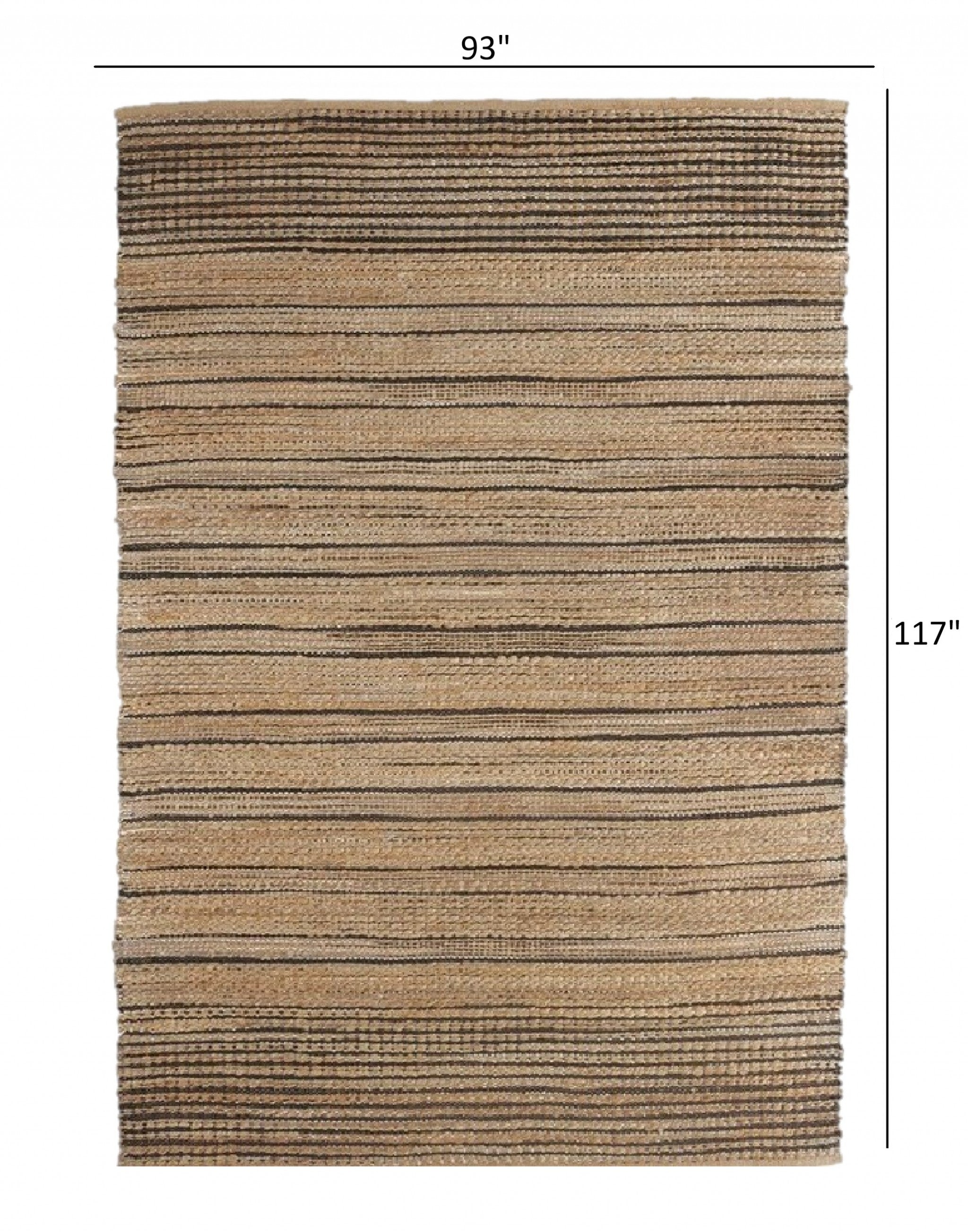 Tan and Black Eclectic Striped Area Rug - 5’ x 8’