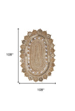 7’ Oval Shaped Natural Toned Area Rug