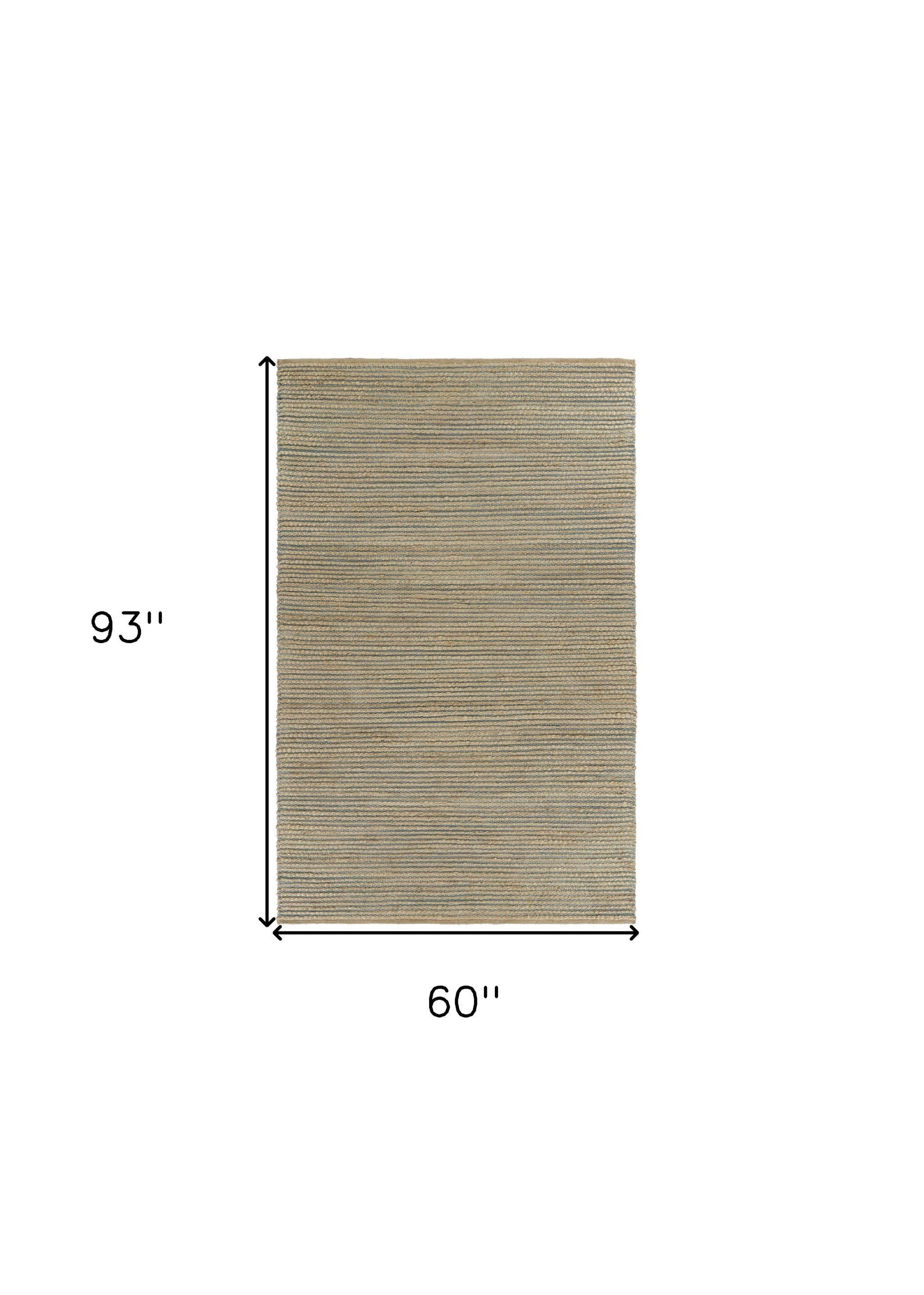 5’ x 8’ Tan and Blue Undertone Striated Area Rug