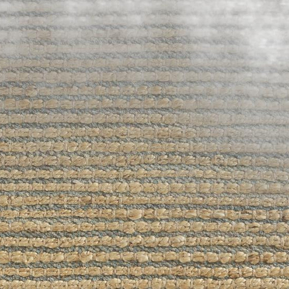 5’ x 8’ Tan and Blue Undertone Striated Area Rug