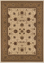 Cream and Tan Ornate Border Runner Rug - 2’ x 10’