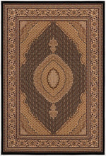 Black and Beige Medallion Runner Rug - 2’ x 10’