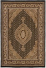Black and Beige Medallion Runner Rug - 2’ x 10’