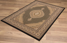 Black and Beige Medallion Runner Rug - 2’ x 10’