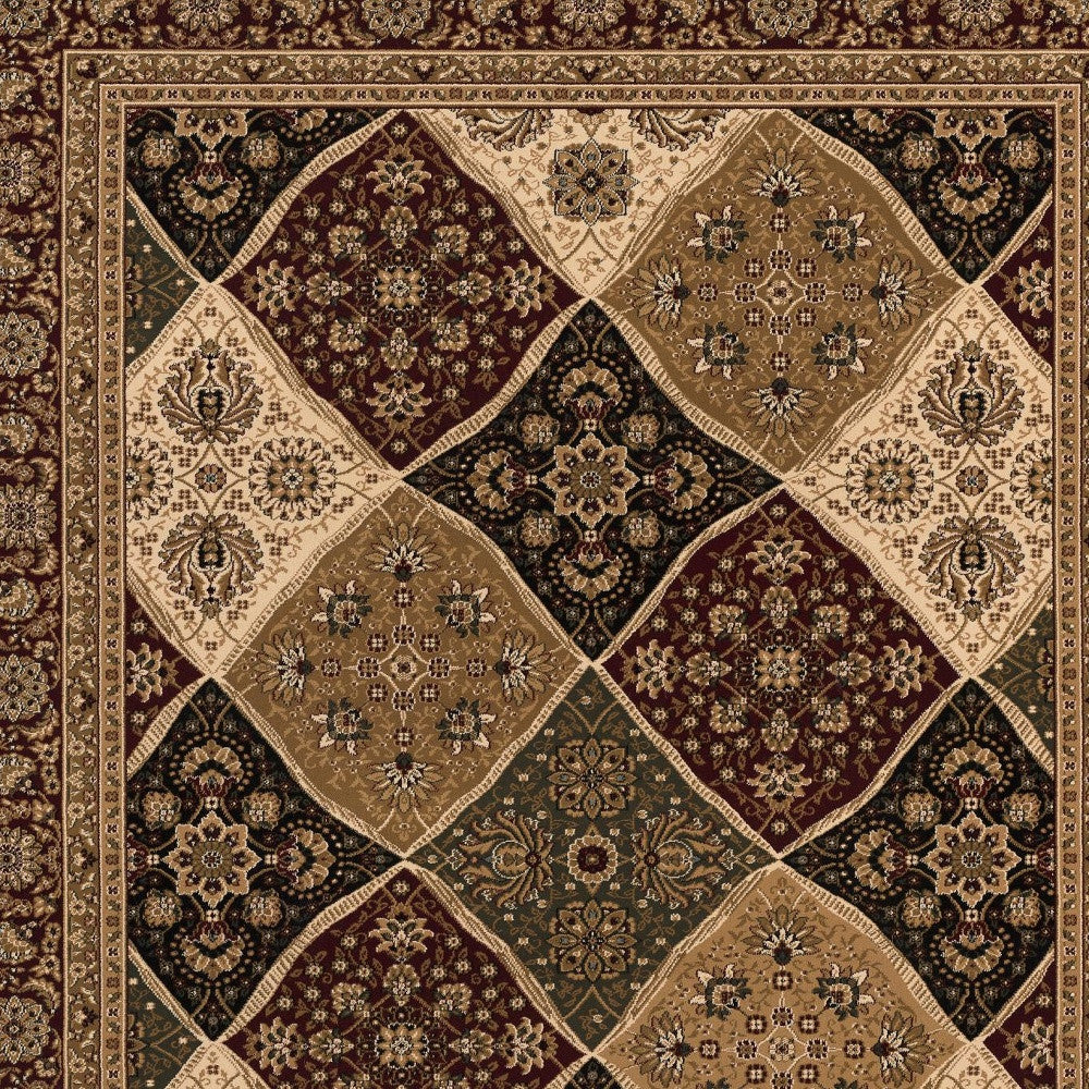 2’ x 10’ Red Decorative Diamonds Runner Rug