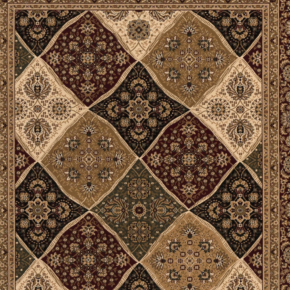 2’ x 10’ Red Decorative Diamonds Runner Rug