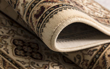 5’ Round Cream Floral Medallion Area Rug