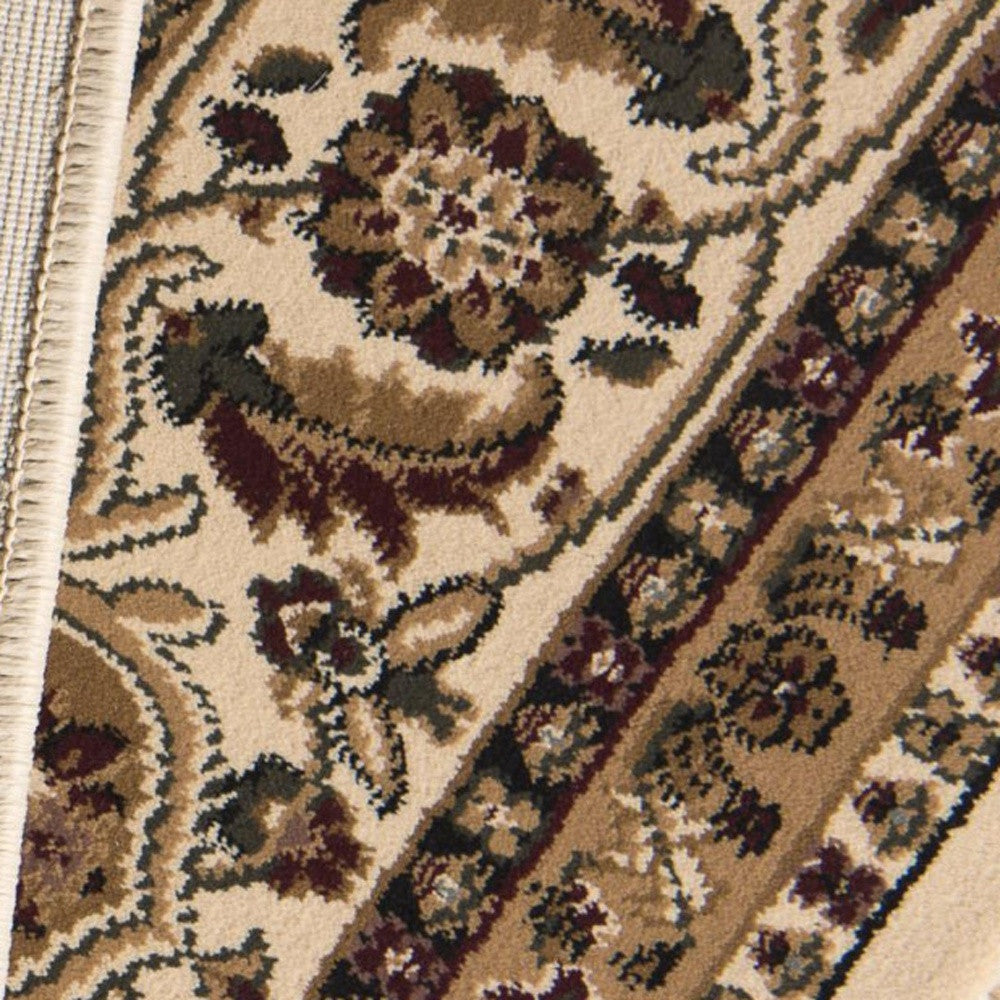 Cream Traditional Decorative Runner Rug - 2’ x 10’
