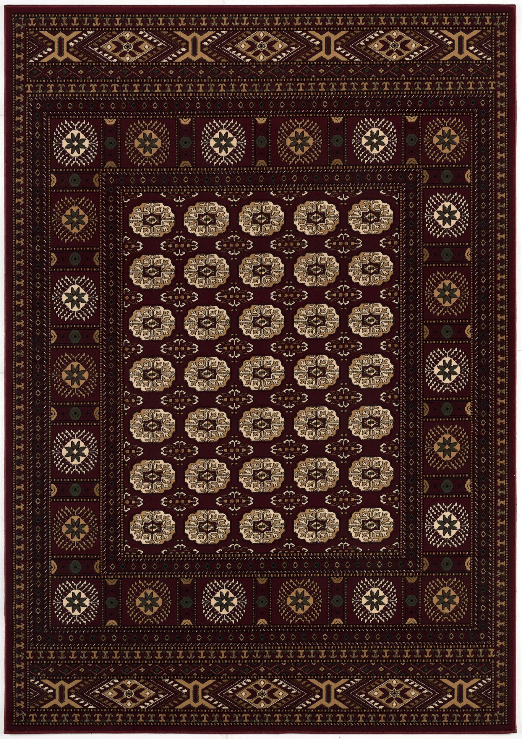3’ x 10’ Red Eclectic Geometric Pattern Runner Rug