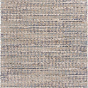 5’ x 8’ Blue and Cream Braided Jute Area Rug