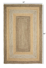 4’ x 6’ Tan and Beige Bordered Area Rug
