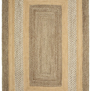 4’ x 6’ Tan and Beige Bordered Area Rug
