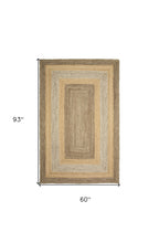 4’ x 6’ Tan and Beige Bordered Area Rug