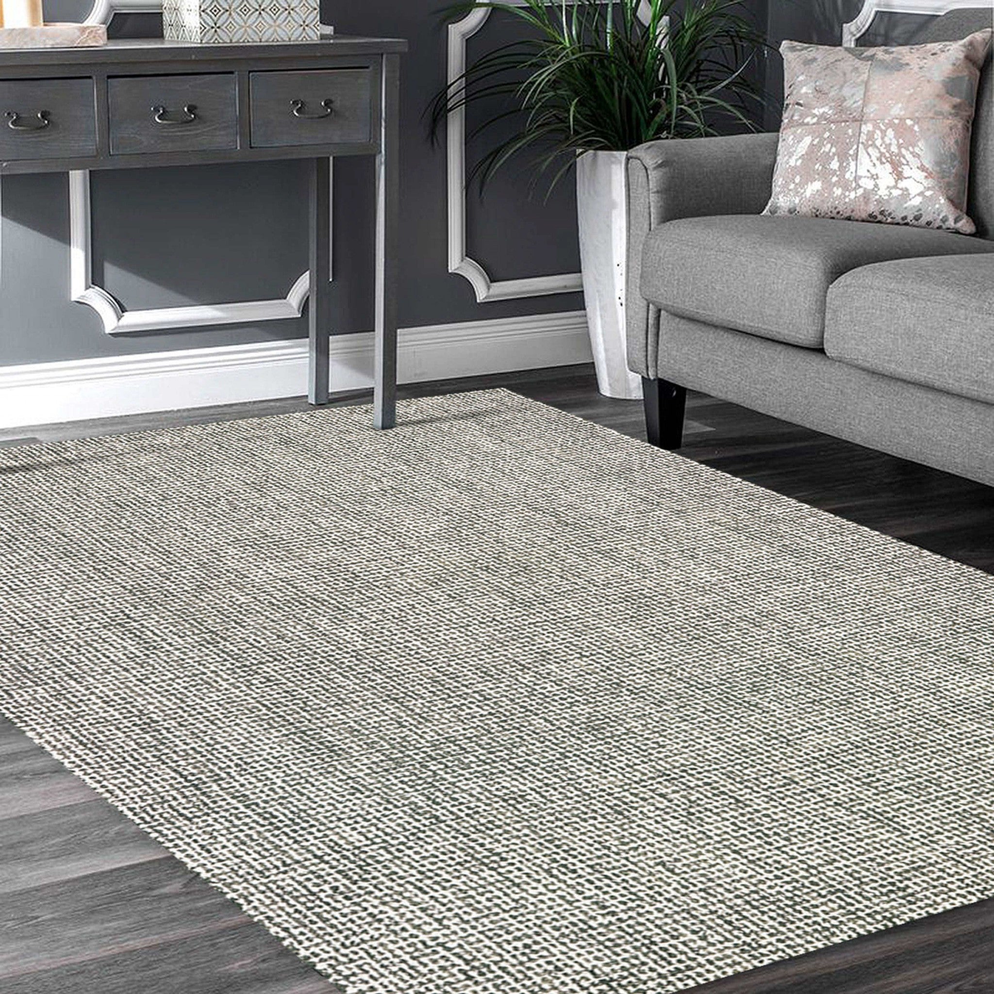 5’ x 8’ Gray Interwoven Maze Area Rug