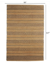 Tan and Gray Bohemian Striped Area Rug - 8’ x 10’