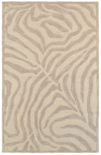 3’ Round Taupe Zebra Pattern Area Rug
