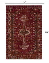5’ x 8’ Deep Red Traditional Area Rug