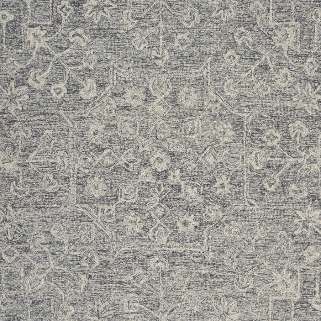 3’ x 5’ Gray Floral Finesse Area Rug