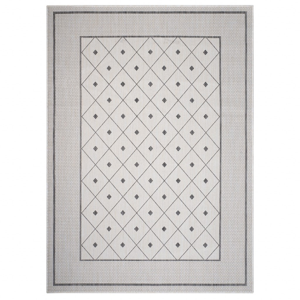 8? X 10? Gray/White/Cream Indoor Outdoor Area Rug
