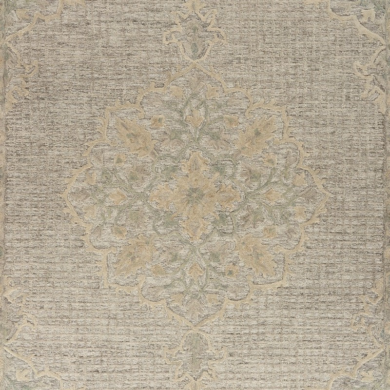 5’ x 8’ Beige Distressed Floral Area Rug