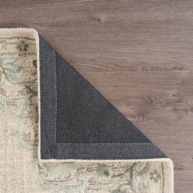 5’ x 8’ Ivory Distressed Floral Area Rug