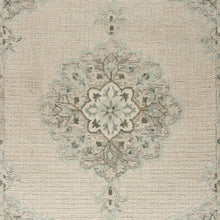 5’ x 8’ Ivory Distressed Floral Area Rug