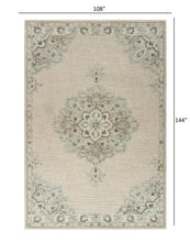5’ x 8’ Ivory Distressed Floral Area Rug