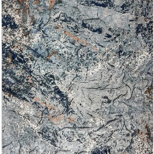 5’ x 8’ Navy and Gray Abstract Ice Area Rug