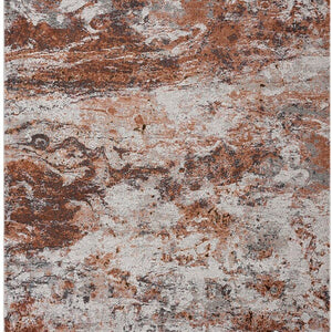 5’ x 8’ Brown and White Abstract Earth Area Rug