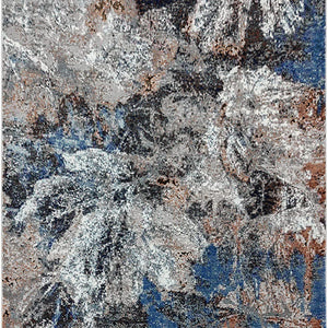 5’ x 8’ Gray Abstract Foliage Area Rug