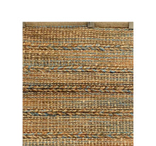 7’ x 9’ Seafoam and Tan Braided Stripe Area Rug
