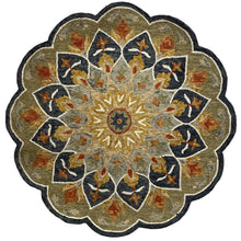 2’ x 7’ Charcoal Floral Medallion Runner Rug