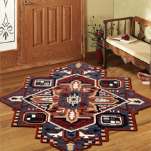 5’ Maroon and Blue Medallion Area Rug