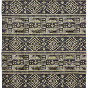 5' X 8' Black / Brown Indoor Outdoor Area Rug