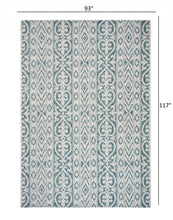 5' X 8' Blue / Green Indoor Outdoor Area Rug