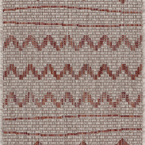 2? X 3? Beige / Red Indoor Outdoor Area Rug
