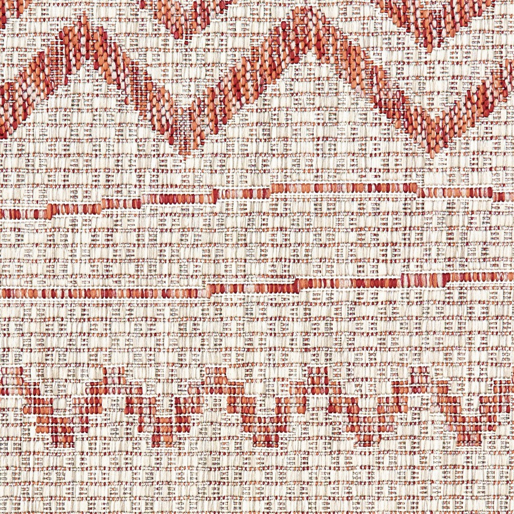 2? X 3? Beige / Red Indoor Outdoor Area Rug