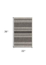 2? X 3? Gray / Black Indoor Outdoor Area Rug